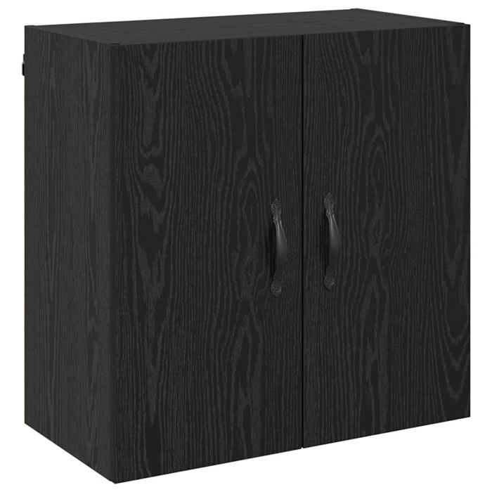 Armoire murale moderne - vidaXL - Chêne Noir - 60x31x60 cm - Bois dingénierie - 2 étagères - Montage mural