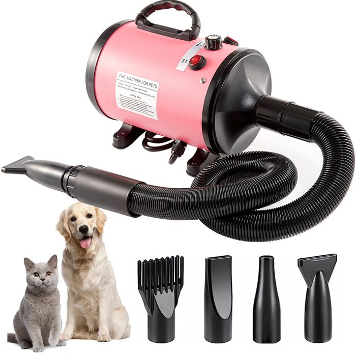 Comparer les prix de SWAREY Séchoir Sèche-Poils Toilettage pour Chiens Chats Animaux 2200W - Chauffage de 20°C à 55°C avec 4 buses