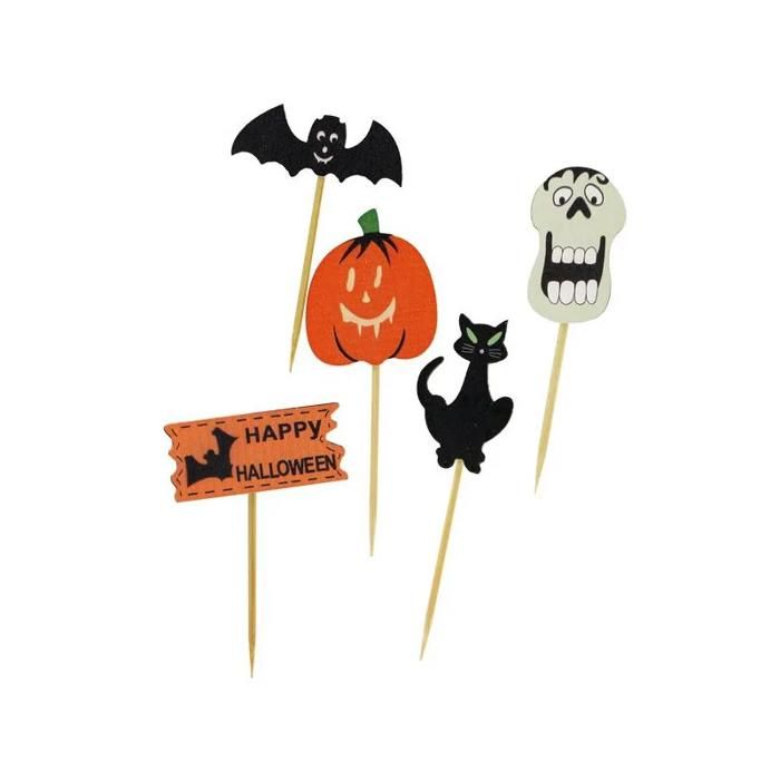Décors dHalloween sur pique assortis (x10)