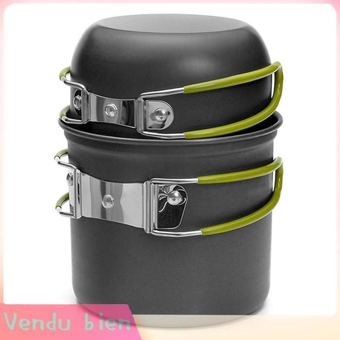 Garosa Batterie de cuisine de camping Ustensiles de cuisine de Camping Kit de désordre Portable sport moustiquaire Vert