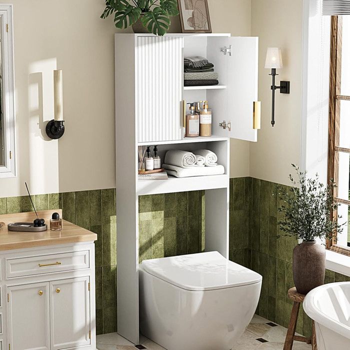 Meuble Machine à Laver ALIGHTUP - Armoire de Rangement pour WC/Buanderie - 60 5x25x173 cm - Blanc Meuble Machine à Laver ALIGHTUP - Armoire de Rangement pour WC/Buanderie - 60 5x25x173 cm - Blanc