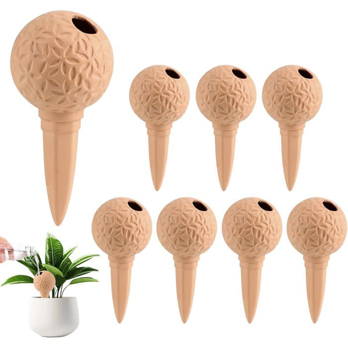 8pcs Cône d'arrosage, Argile rouge, 185ml, Irrigation automatique