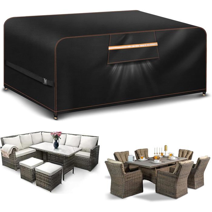Housse Table De Jardin Avec Évent D’Air 420D Oxford Housse Protection Salon De Jardin Protection Table Exterieur 180X120X74Cm Exte