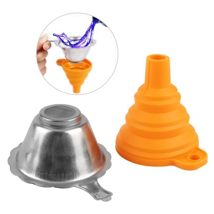 Kit 4 Égouttoirs à Huile Pliables En Silicone + Brosse Nettoyage + Crochets Adhésifs - Pour Cuisine