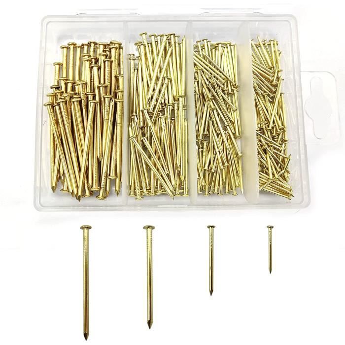 Petits Clous En Laiton 1,2mm X 12mm - Lot De 100 Pièces, Couleur Bronze, Pour Quincaillerie Fine