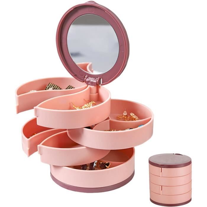 Boîte à Bijoux 3 Niveaux Avec Couvercle Transparent - Organisateur Montres, Bagues, Colliers