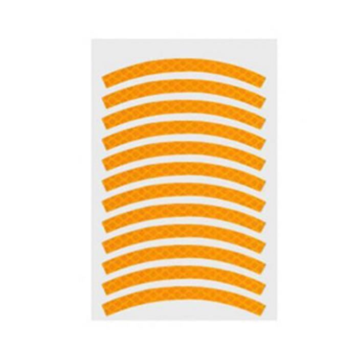 Kit 2 Autocollants Réfléchissants Jaune Fluo - 34x108mm - Pour Vélo - Neuf