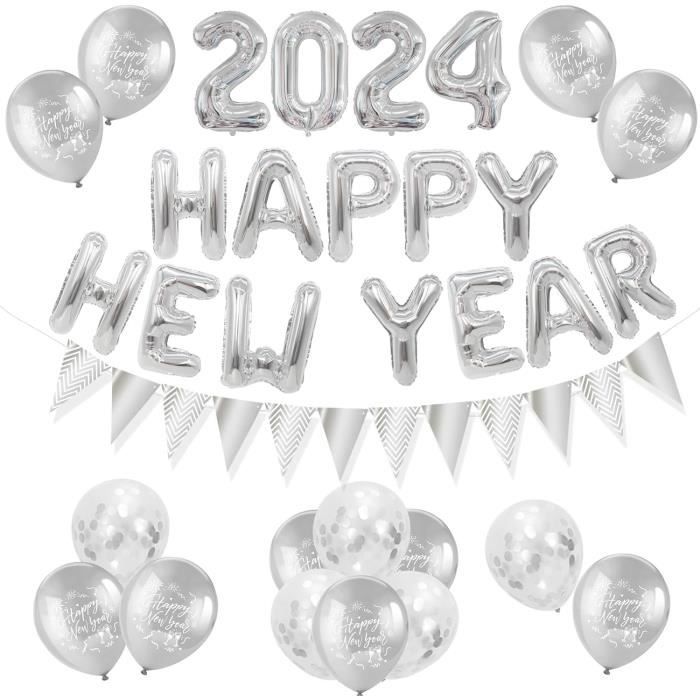 Decoration Nouvel An 2024 Ballon Nouvel An 2024 Happy New Year Ballons  Nouvel An Bonne Année Ballons Chiffre 2024 Argent Bal[u6502] - Cdiscount  Maison