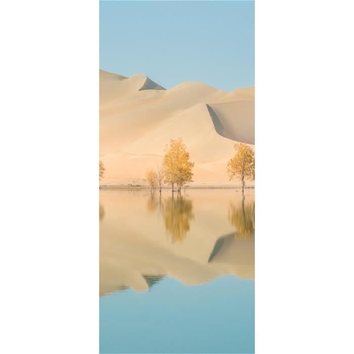 Sticker Mural WWEIZNN Stickers Porte Arbre Nature Paysage 88x200cm - Autocollant PVC Amovible Vert Décoration Maison