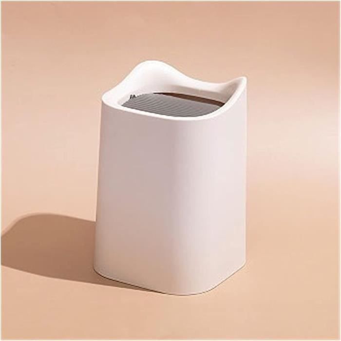F Fityle Poubelle Double Couche Imitation Bois - Grande Ouverture - PP Résistant - Pour Salle De Bain, Bureau - Taille M