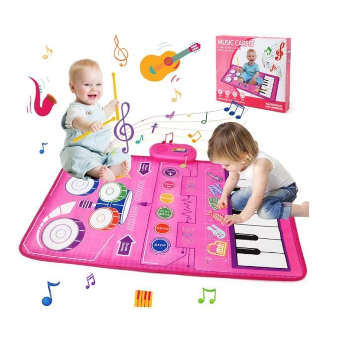 Tapis Musical pour Piano, Tapis de Jeu Clavier Tapis de Danse Musical avec 19 Touches Tapis de Piano, 8