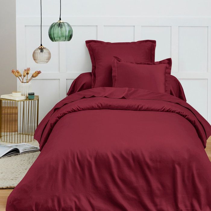 Housse de couette 140 x 200 cm Prémium pour lit 1 place - Prémium Grenat Housse de couette 140 x 200 cm Prémium pour lit 1 place - Prémium Grenat