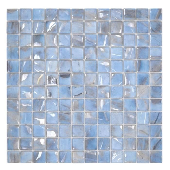 Carreau de mosaïque piscine Mosaïque piscine bleu clair marbré gris