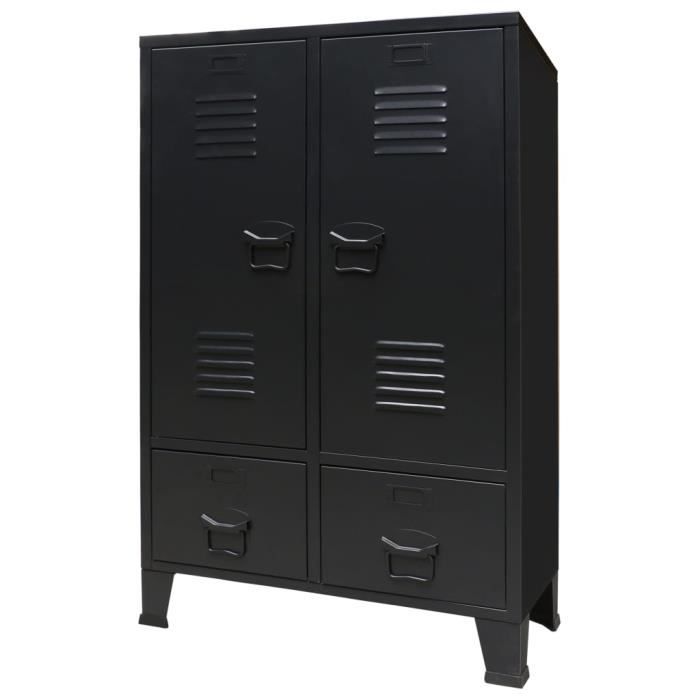 Garde-robe - LULO Boutique - Métal - Style industriel - 67 x 35 x 107 cm - Noir