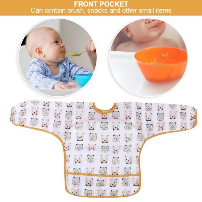 Jouet Manches Longues Col Rond Enfant Dessin Impermeable Antifouling Enfant Tablier Bavoir Bebe Brun 100 Achat Vente Bavoir Cdiscount