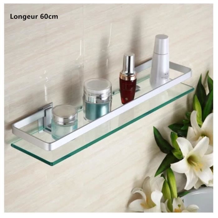 Etagere De Salle De Bain Rectangulaire En Verre Aluminium Support Mural Au Coin Poli Longeur 60cm Achat Vente Porte Accessoire Etagere De Salle De Bain Re Cdiscount