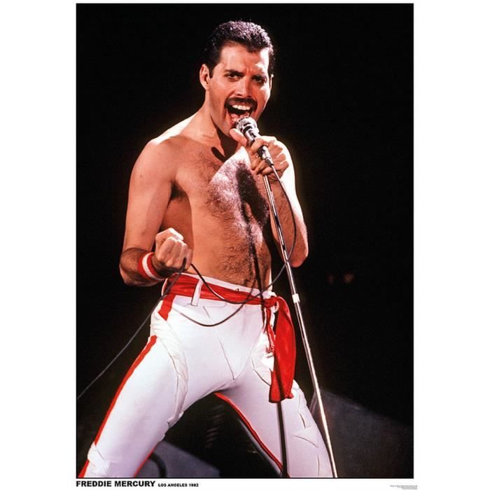 freddie mercury queen los angeles 1982 42x59 4 cm affiche poster envoi roule cdiscount maison