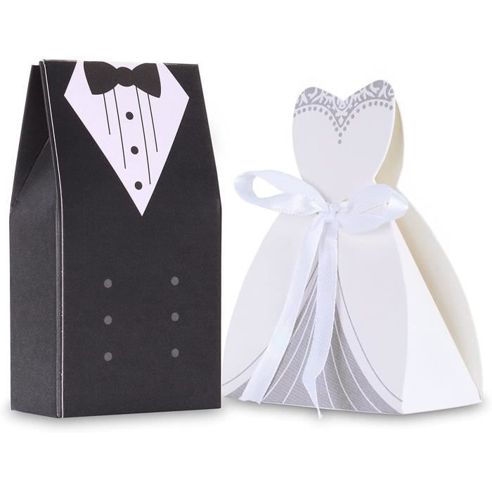 Lot De 100 Boîtes à Chocolat Pour Dragées De Mariage, Décoration De Mariage, Anniversaire (bleu