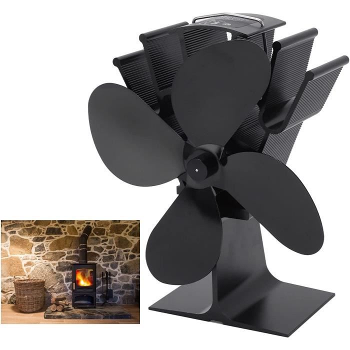 ventilateur silencieux pour cheminée à bois alimenté par la chaleur 4/5/8 pales Ventilateur de poêle 5 lames 