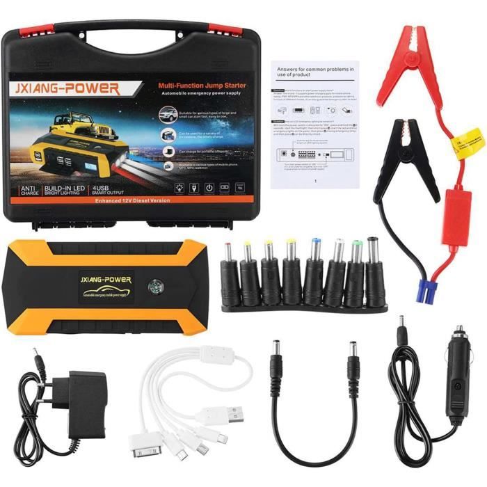 Auto Portable Power Bank Car Jump Starter Emergency Starter Booster  Multifonction Double USB Portable Power Pack Chargeur de T[915] - Cdiscount  Auto