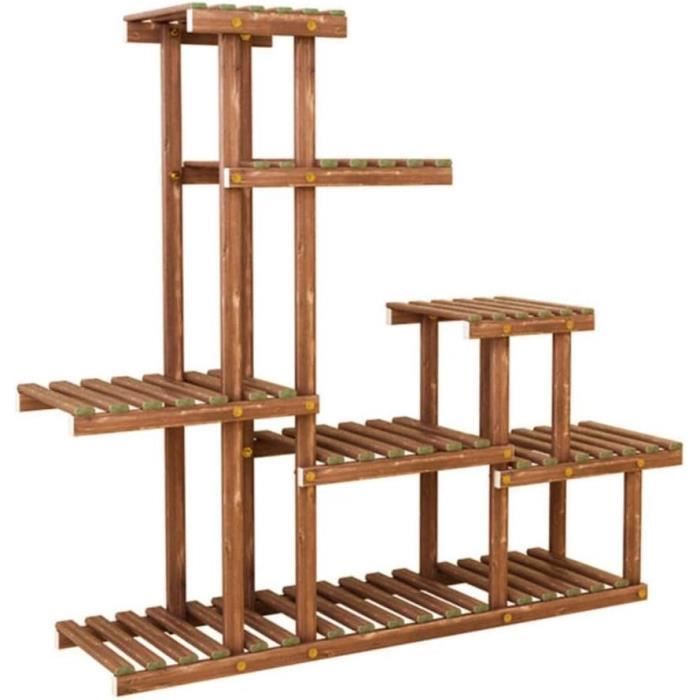 Étagère à Fleurs, 7 Niveaux en Bois Plante Fleur Bonsai Pots présentoir Support de Tablette pour