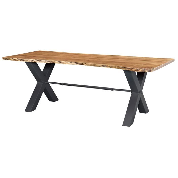 Table à manger 220x100 Acacia laqué Bois naturel IRON LABEL #127 Table à manger 220x100 Acacia laqué Bois naturel IRON LABEL #127