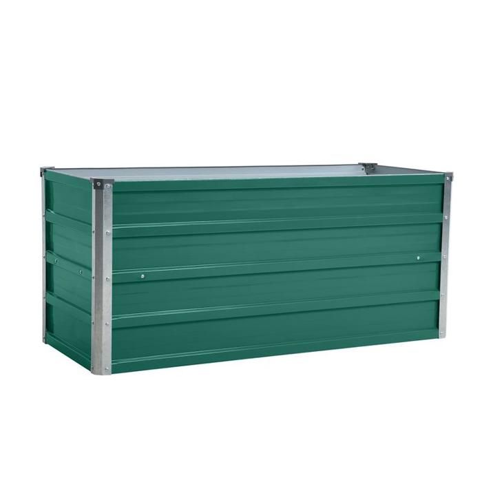 Carré Potager Acier Galvanisé Jardin Terrasse Culture Légumes 120x120cm Gris - ComfortXL Outdoor Living