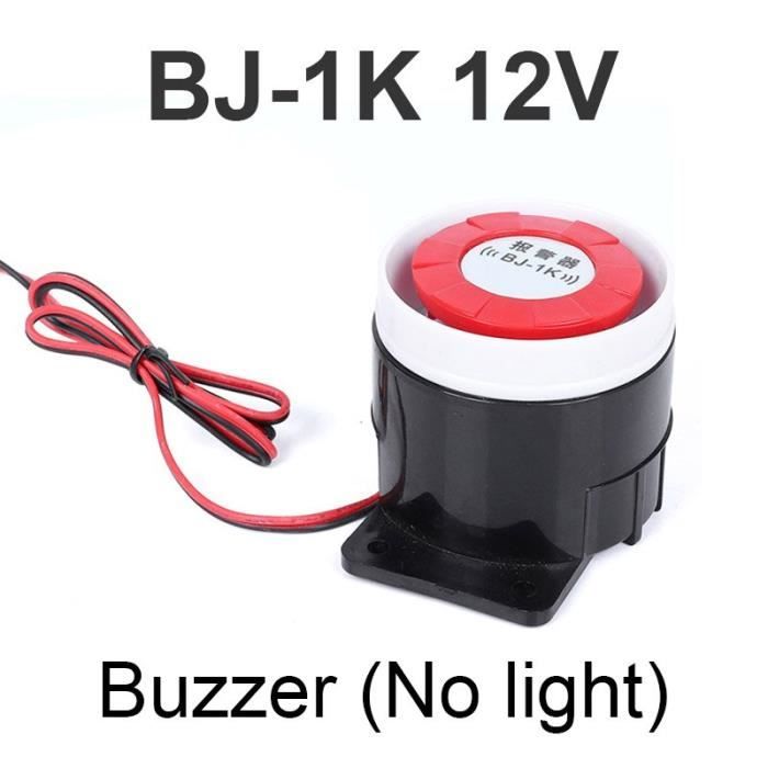 Buzzer 12V)Alarme sonore et lumineuse, alarme sonore et lumineuse, sans  lumière, klaxon antivol électronique, BJ-1K 12 24V 220V, ha - Cdiscount  Maison