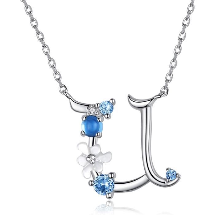 Collier Pendentif Opal Blanc//Bleu Octobre Birthstone en argent fin 925 pour Femme Vente par VIKI LYNN