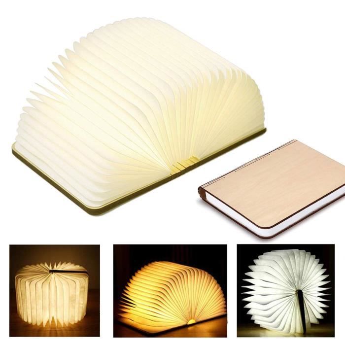 Lampe LED Origami Façon Livre-Rechargeable USB Port