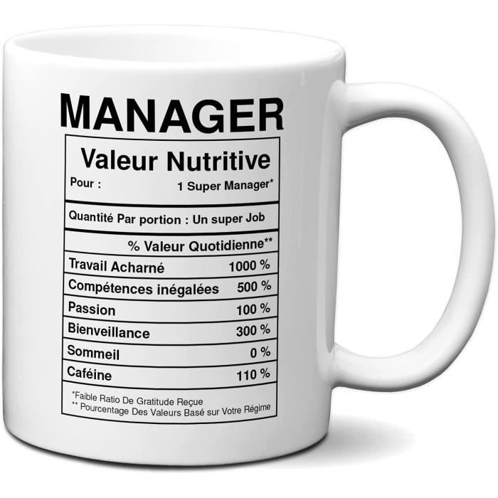Tasse-mug collègue-manager valeur nutritive - idée cadeau patron travail  nouveau job[177] - Cdiscount Puériculture & Eveil bébé