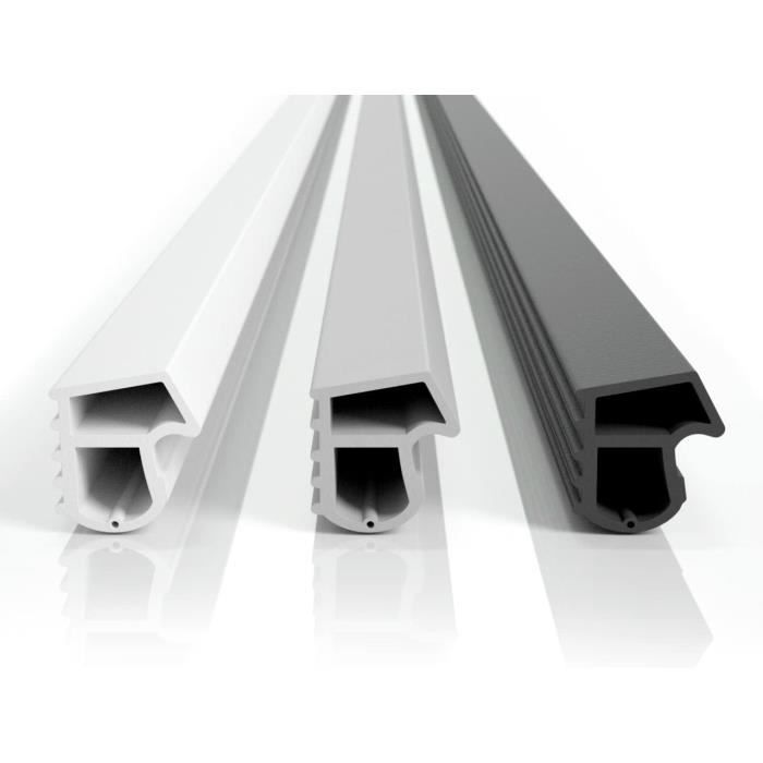Joint d'etancheite haut de gamme en acier TPE - Pour portes en acier - Hauteur 16 mm - Joint de porte 13 mm (50, blanc)