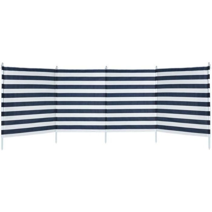 Aktive  ? Paravent 4 Panneaux Rayures Bleues 3.2 x 2.5 x 1.24 m - 52786