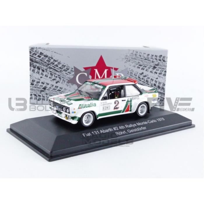 Voiture Miniature de Collection - CMR 1/43 - FIAT Abarth 131 - Rallye Monte Carlo 1978 - White / Green / Red - WRC013