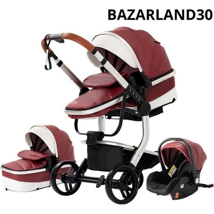 Poussette 3 sale roues reversible