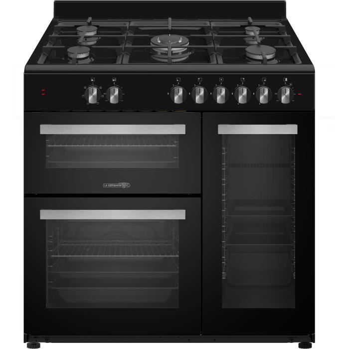 Piano de cuisson Gaz et électrique vintage - LA GERMANIA - SM903N - 5 feux  + 3 fours - L69 - Noir - Cdiscount Electroménager