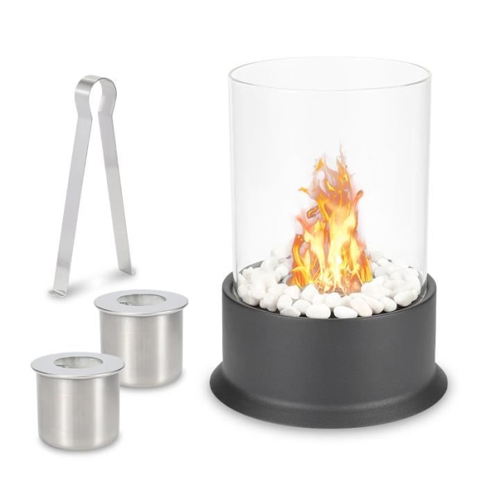 Cheminée D'ambiance à Alcool De Table - Décoration Chauffante Portable - Pour Bureau, Chambre, Balcon - 27x16 Cm