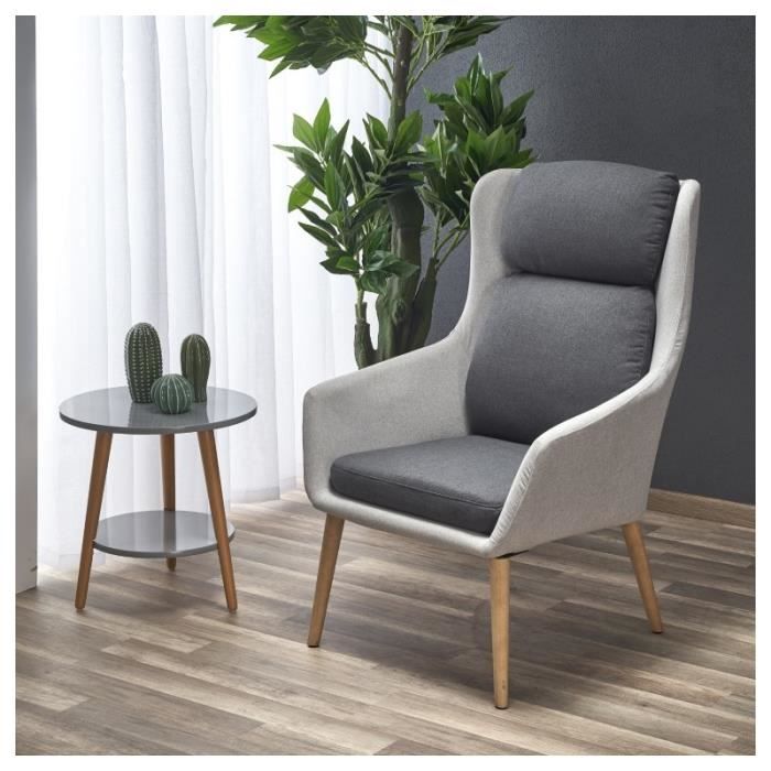 fauteuil design en tissu 67 x 75 x 103 cm - gris clair