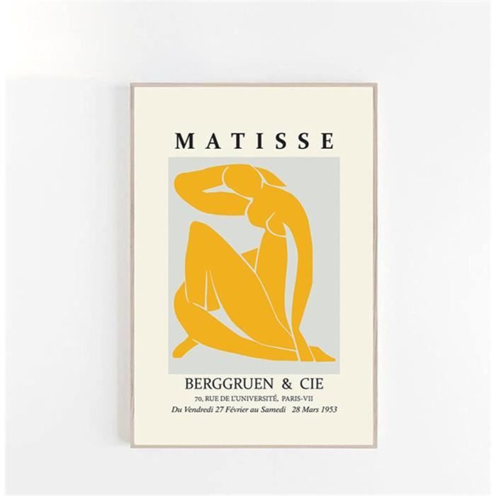 Tableau Sans Cadre 50x70 Cm LIYIWLH Abstrait Matisse Bleu Corail Toile Peinture Mur Art Nordique Affiches Et Impressions Photos Murales Pour Salon Décor15.7x 23.6 (40x60cm) X3pas De Cadre Set 3 Tableaux Style