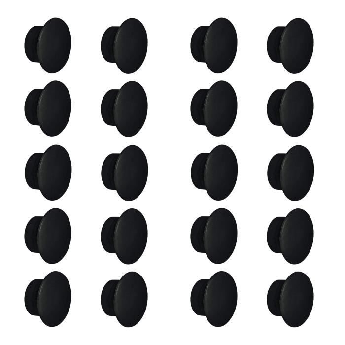 4 caches boulons tête hexagonale plastique noir 10