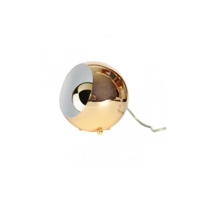 Lampe spot impression boule laiton h15,5 brisa declikdeco - Cdiscount