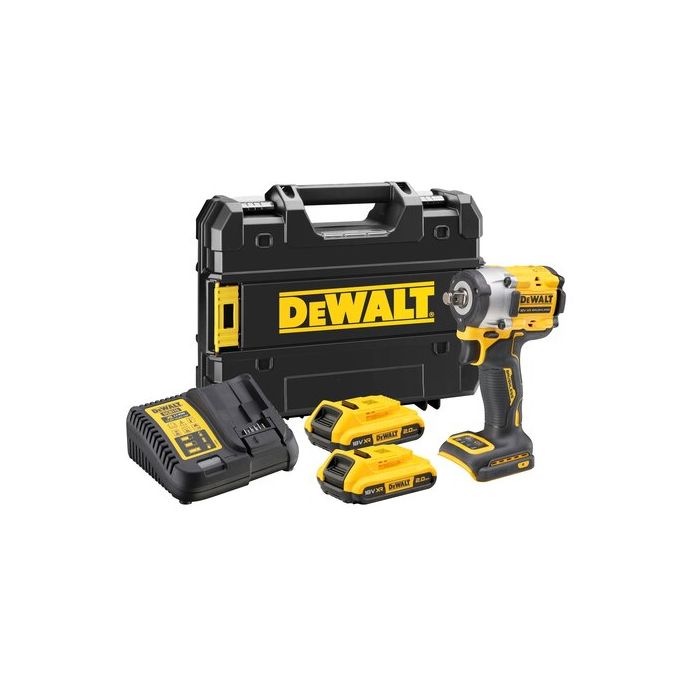Boulonneuse à chocs 12' XR 18V 2Ah li ion brushless DEWALT jonc de sécurité DCF921D2T QW