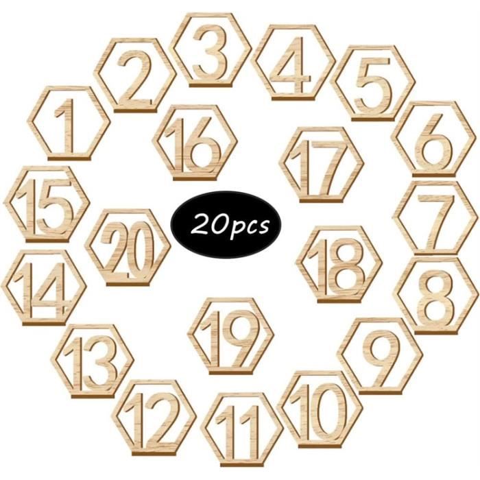 Kznifmk Lot De 20 Supports Numéros De Table Dorés En Métal - Porte-Cartes Pour Mariages Et Événements