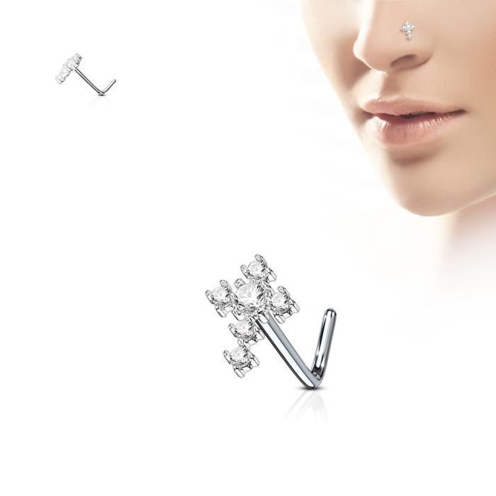 Uhren Schmuck Piercing Nez Tige En L Croix Pavee Tanzanite Tdameeting