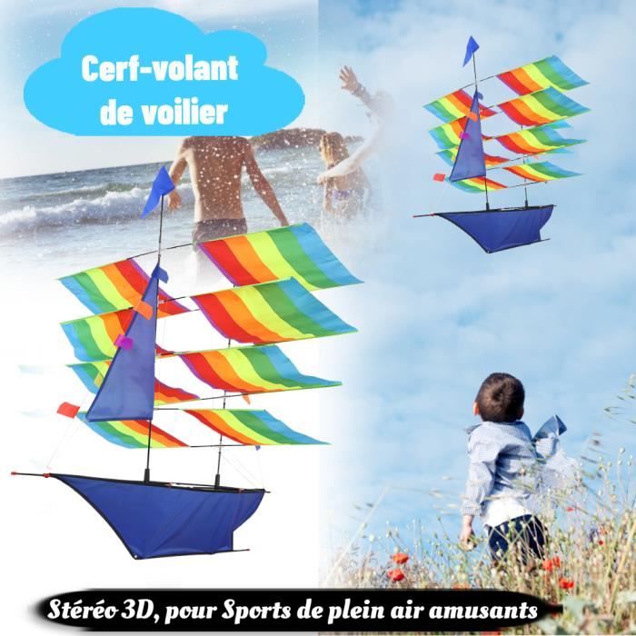 Grand Cerf-volant Rouge Avec Corde 20m - Taille 120x96cm, Jeu Extérieur, Neuf