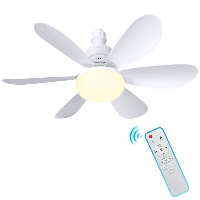 Ventilateur de plafond avec lumières 40W 3 variateurs 3 vitesses temporisé avec télécommande - Joulli