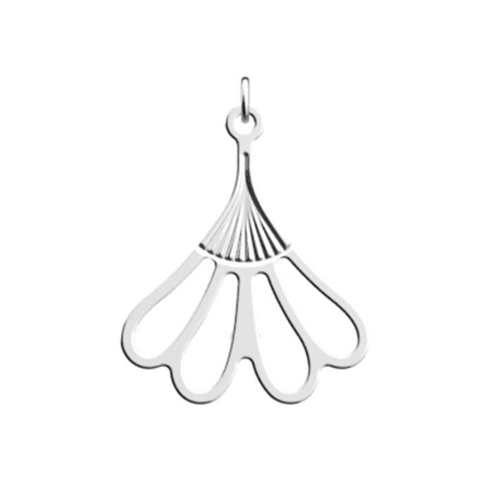 Collier LES GEORGETTES Pendentif bleuet argenté 25mm Argent