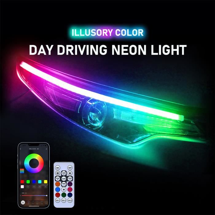Ampoules Antibrouillard LED H8 RGB 12V - 1.8W - Multicolore Avec Télécommande