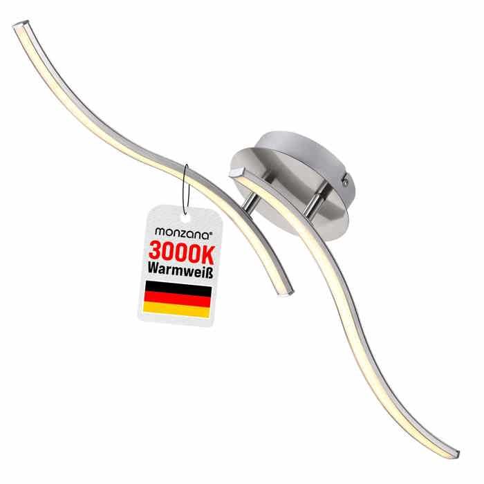 Plafonnier LED 2 barres effet vague Ny bolge Lampe moderne à basse consommation 55x12x9cm Éclairage plafond intérieur IP20