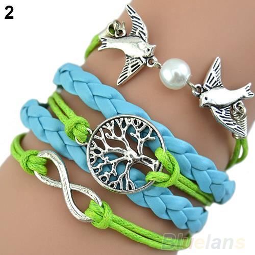 Bracelet Bohème En Cuir Pour Femme - Bracelet Coeur Multicouche - Accessoire Poignet Cadeau - Style Bohomian